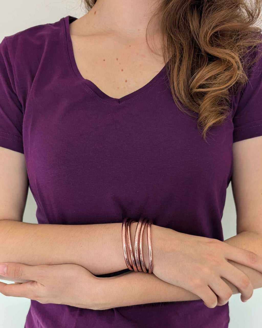 Kumlai Buddhist bangles in rose gold | Chunky